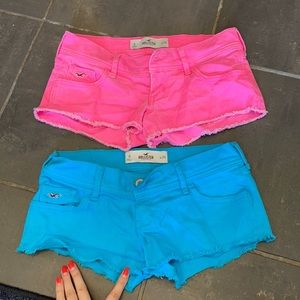 Pink & blue Jean shorts